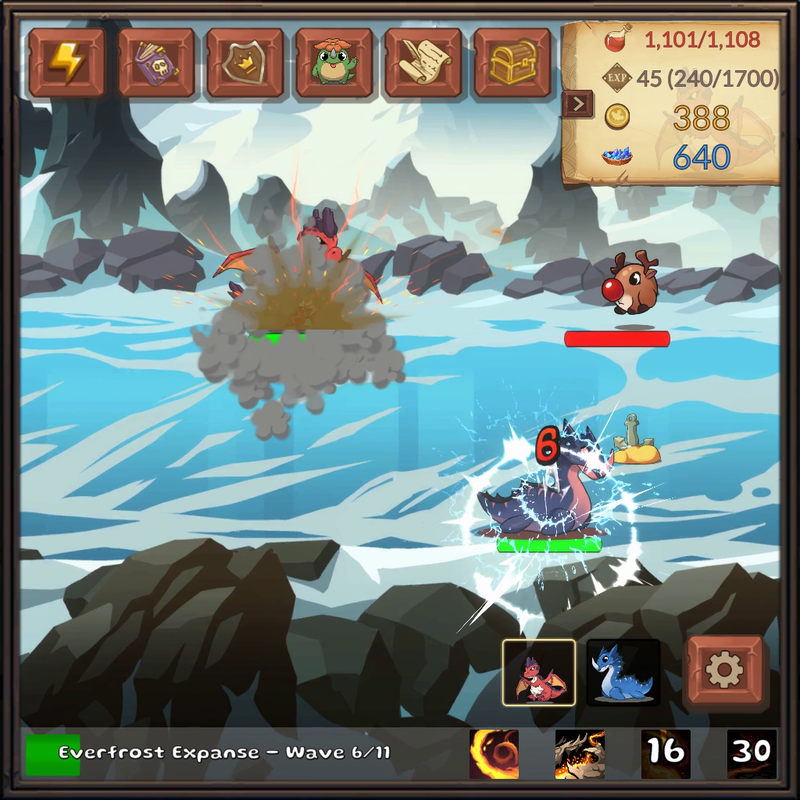 Everfrost Expanse battle with full in-game UI